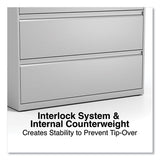 Lateral File, 5 Legal/letter/a4/a5-size File Drawers, 1 Roll-out Posting Shelf, Light Gray, 42" X 18.63" X 67.63"