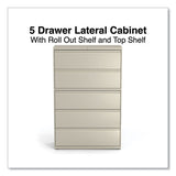 Lateral File, 5 Legal/letter/a4/a5-size File Drawers, Putty, 42" X 18.63" X 67.63"