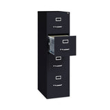 Four-drawer Economy Vertical File, Letter-size File Drawers, 15" X 22" X 52", Black