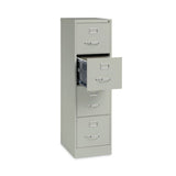 Four-drawer Economy Vertical File, Letter-size File Drawers, 15" X 22" X 52", Light Gray