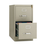 Two-drawer Economy Vertical File, Letter-size File Drawers, 15" X 26.5" X 28.37", Putty