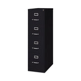 Four-drawer Economy Vertical File, Letter-size File Drawers, 15" X 26.5" X 52", Black