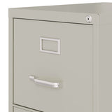 Two-drawer Economy Vertical File, 2 Letter-size File Drawers, Light Gray, 15" X 25" X 28.38"