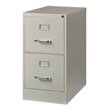 Two-drawer Economy Vertical File, 2 Letter-size File Drawers, Light Gray, 15" X 25" X 28.38"