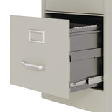 Two-drawer Economy Vertical File, 2 Letter-size File Drawers, Light Gray, 15" X 25" X 28.38"