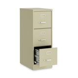 Three-drawer Economy Vertical File, Letter-size File Drawers, 15" X 22" X 40.19", Putty