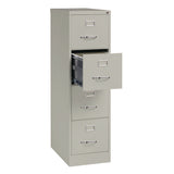 Economy Vertical File, 4 Letter-size File Drawers, Light Gray, 15" X 25" X 52"