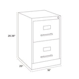 Two-drawer Economy Vertical File, 2 Legal-size File Drawers, Light Gray, 15" X 25" X 28.38"