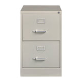 Two-drawer Economy Vertical File, 2 Legal-size File Drawers, Light Gray, 15" X 25" X 28.38"