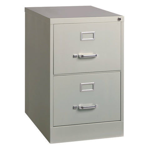 Two-drawer Economy Vertical File, 2 Legal-size File Drawers, Light Gray, 15" X 25" X 28.38"