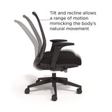 Kempton Ergonomic Fabric Mesh Swivel Task Chair, Supports Up To 275 Lb, 18.31 To 22.17 Seat Height, Black Seat/back/base