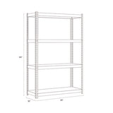 Steel Shelving With Particleboard Shelves, Four-shelf, 30w X 16d X 60h, Steel, Black