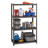 Steel Shelving Unit With Laminate Shelves, Four-shelf, 36w X 18d X 60h, Steel, Black/gun Metal Gray