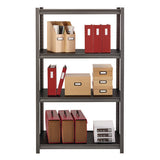 Steel Shelving Unit With Laminate Shelves, Four-shelf, 36w X 18d X 60h, Steel, Black/gun Metal Gray