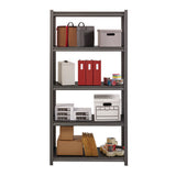 Steel Shelving Unit With Laminate Shelves, Five-shelf, 36w X 18d X 72h, Steel, Black/gun Metal Gray