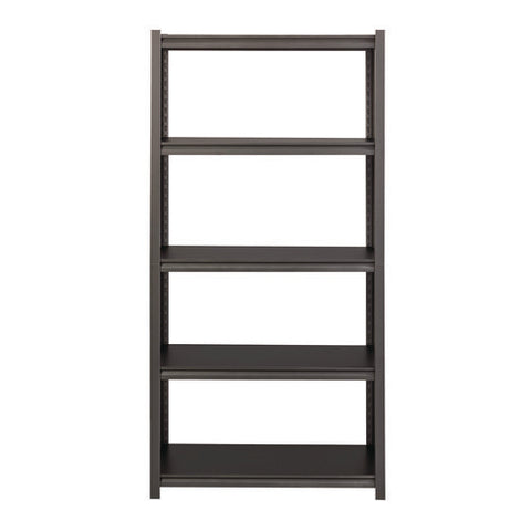 Steel Shelving Unit With Laminate Shelves, Five-shelf, 36w X 18d X 72h, Steel, Black/gun Metal Gray