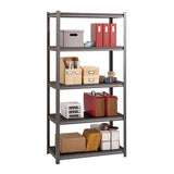 Steel Shelving Unit With Laminate Shelves, Five-shelf, 36w X 18d X 72h, Steel, Black/gun Metal Gray