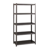 Steel Shelving Unit With Laminate Shelves, Five-shelf, 36w X 18d X 72h, Steel, Black/gun Metal Gray