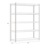 Steel Shelving Unit With Particleboard Shelves, Five-shelf, 48w X 24d X 84h, Steel, Black