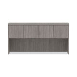 Alera Valencia Series Hutch With Doors, 4 Compartments, 70.63w X 15d X 35.38h, Gray