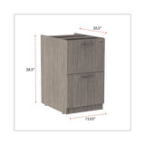 Alera Valencia Series Full Pedestal File, Left Or Right, 2 Legal/letter-size File Drawers, Gray, 15.63" X 20.5" X 28.5"