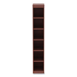 Alera Valencia Series Narrow Profile Bookcase, Six-shelf, 11.81w X 11.81d X 71.73h, Medium Cherry