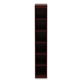 Alera Valencia Series Narrow Profile Bookcase, Six-shelf, 11.81w X 11.81d X 71.73h, Mahogany