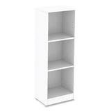 Three-shelf Narrow-footprint Bookcase, 15.75" X 11.42" X 44.33", White