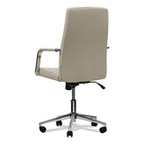 Leather Task Chair, Supports Up To 275 Lb, 18.19" To 21.93" Seat Height, White Seat, White Back