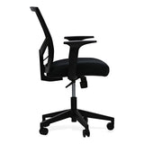 Mesh Back Fabric Task Chair, Supports Up To 275 Lb, 17.32" To 21.1" Seat Height, Black Seat, Black Back