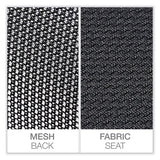 Mesh Back Fabric Task Chair, Supports Up To 275 Lb, 17.32" To 21.1" Seat Height, Black Seat, Black Back