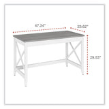 Farmhouse Writing Desk, 47.24" X 23.62" X 29.53", Gray