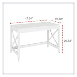 Farmhouse Writing Desk, 47.24" X 23.62" X 29.53", White