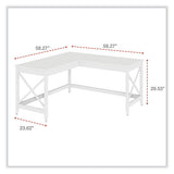 L-shaped Farmhouse Desk, 58.27" X 58.27" X 29.53", White