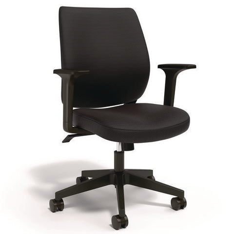 Wessex Ergonomic Fabric Task Chair, Supports Up To 275 Lb, 17.13 To 20.83 Seat Height, Black Seat/back, Black Base