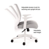 Wessex Ergonomic Fabric Mesh Swivel Task Chair, Supports Up To 275 Lb, 17.09 To 20.83 Seat Height, Gray Seat/back, White Base