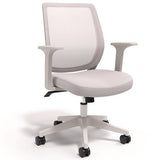 Wessex Ergonomic Fabric Mesh Swivel Task Chair, Supports Up To 275 Lb, 17.09 To 20.83 Seat Height, Gray Seat/back, White Base