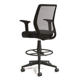 Wessex Drafting Stool, Mesh Back, Supports Up To 275 Lb, 27.95 To 33.66 Seat Height, Black Seat, Black Back, Black Base