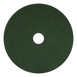 Scrubbing Pads, 12" Diameter, Green, 5/carton