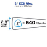 Durable View Binder With Durahinge And Ezd Rings, 3 Rings, 2" Capacity, 11 X 8.5, White, 12/carton