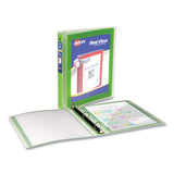 Flexi-view Binder With Round Rings, 3 Rings, 1" Capacity, 11 X 8.5, Green