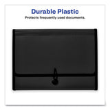 Expanding File Folder Organizer, 7 Sections, Hook/loop Closure, Letter Size, Black