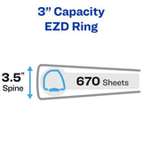 Heavy-duty View Binder With Durahinge And Locking One Touch Ezd Rings, 3 Rings, 3" Capacity, 11 X 8.5, White, 4/carton