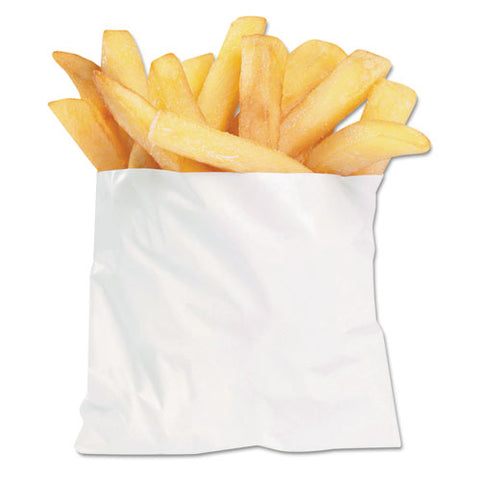 French Fry Bags, 5.5" X 4.5", White, 2,000/carton