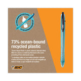 Revolution Ocean Bound Ballpoint Pen, Retractable, Medium 1 Mm, Black Ink/translucent Blue Barrel, Dozen