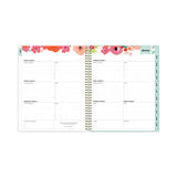 Day Designer Secret Garden Mint Frosted Weekly/monthly Planner, 11 X 8.5, Multicolor Cover, 12-month (jan To Dec): 2024