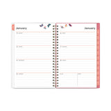 Fly By Frosted Weekly/monthly Planner, Fly By Butterflies Artwork, 8 X 5, Blush/pink Cover, 12-month (jan To Dec): 2024