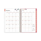 Fly By Frosted Weekly/monthly Planner, Fly By Butterflies Artwork, 8 X 5, Blush/pink Cover, 12-month (jan To Dec): 2024