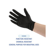 Disposable General-purpose Powder-free Nitrile Gloves, Small, Black, 4.4 Mil, 100/box