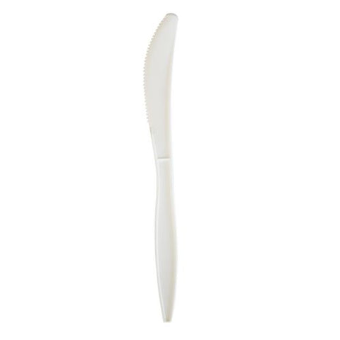 Mediumweight Wrapped Polypropylene Cutlery, Knife, White, 1,000/carton